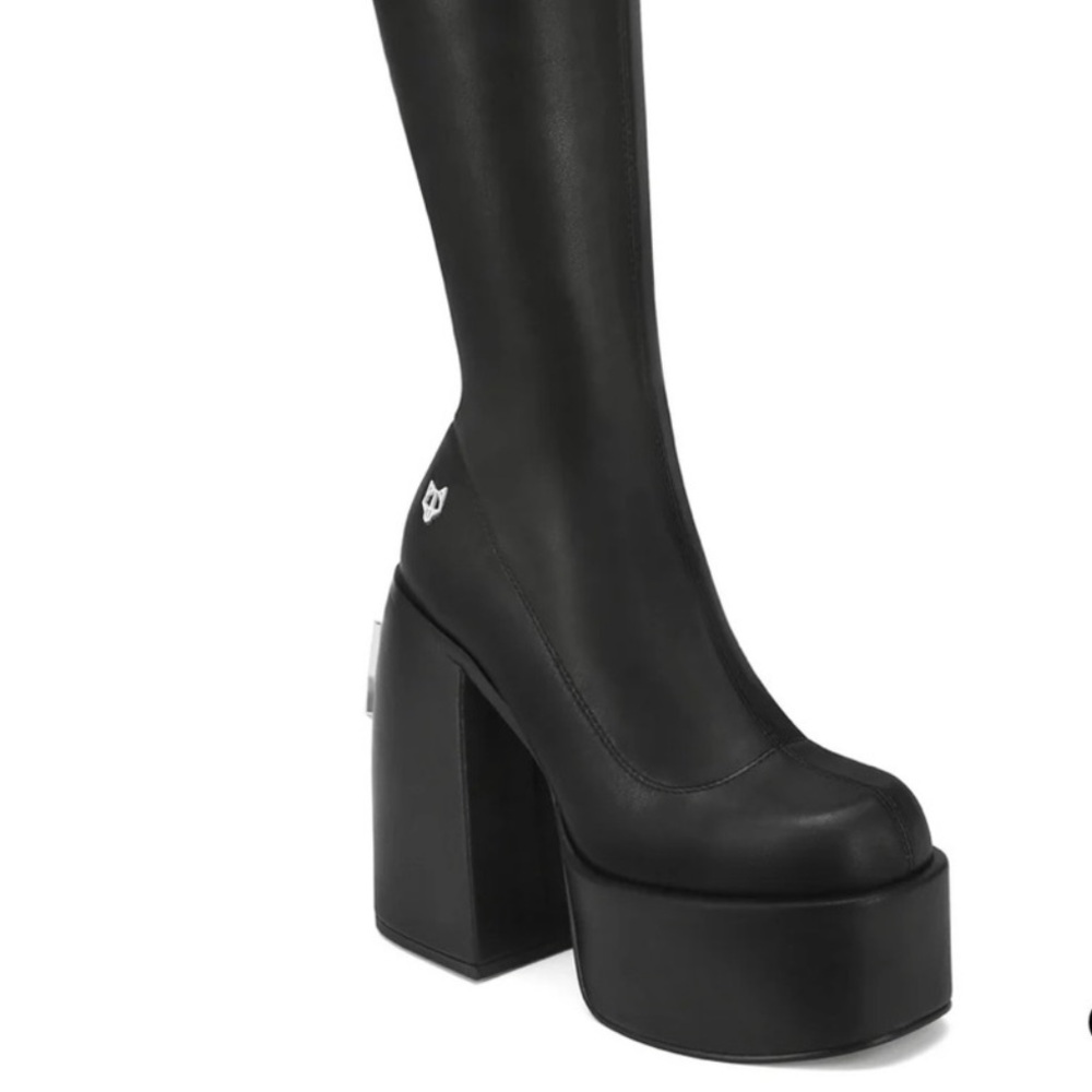 Naked Wolfe Black Platform Boots with Chunky Sole